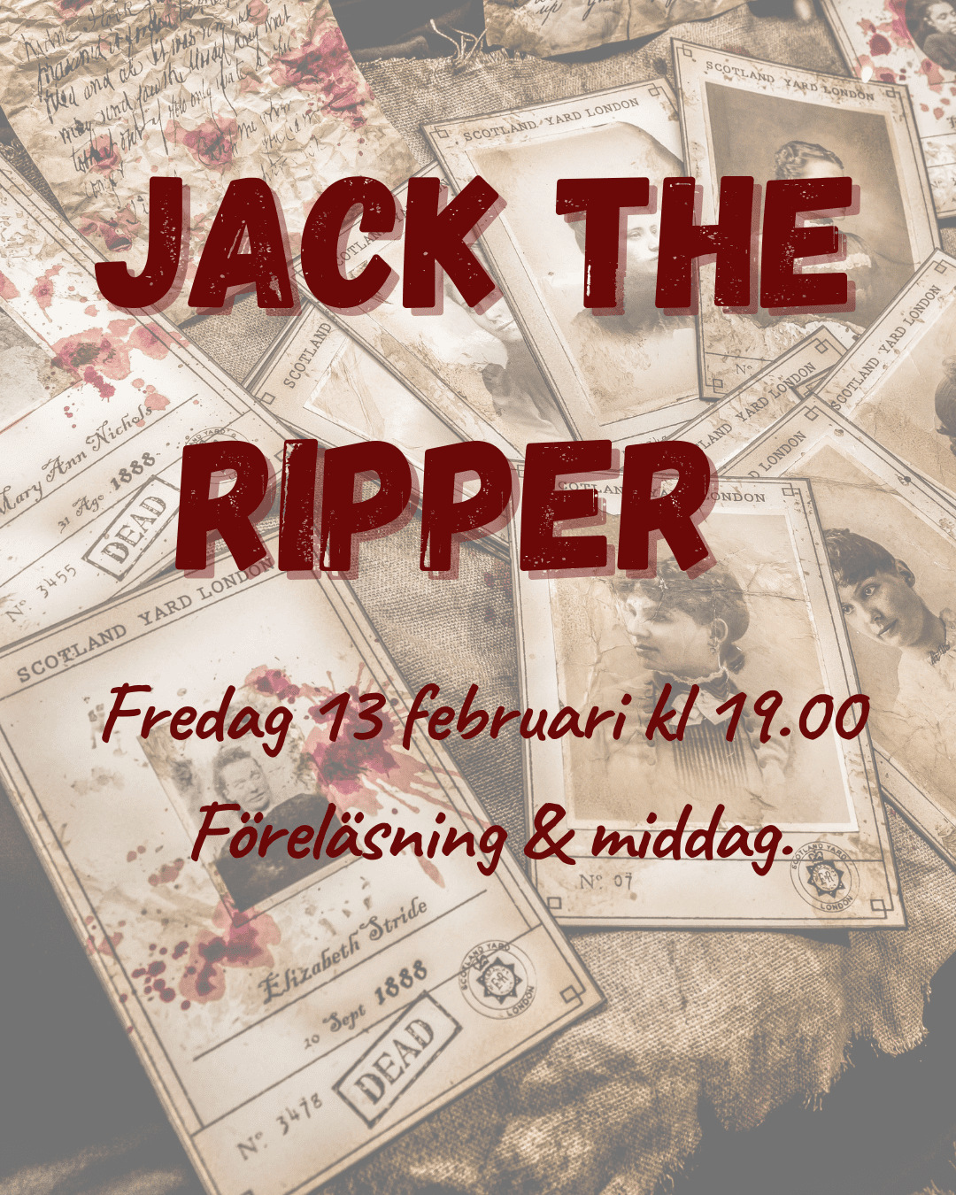 Jack the Ripper 🩸🔪🍽️ Föreläsning & middag