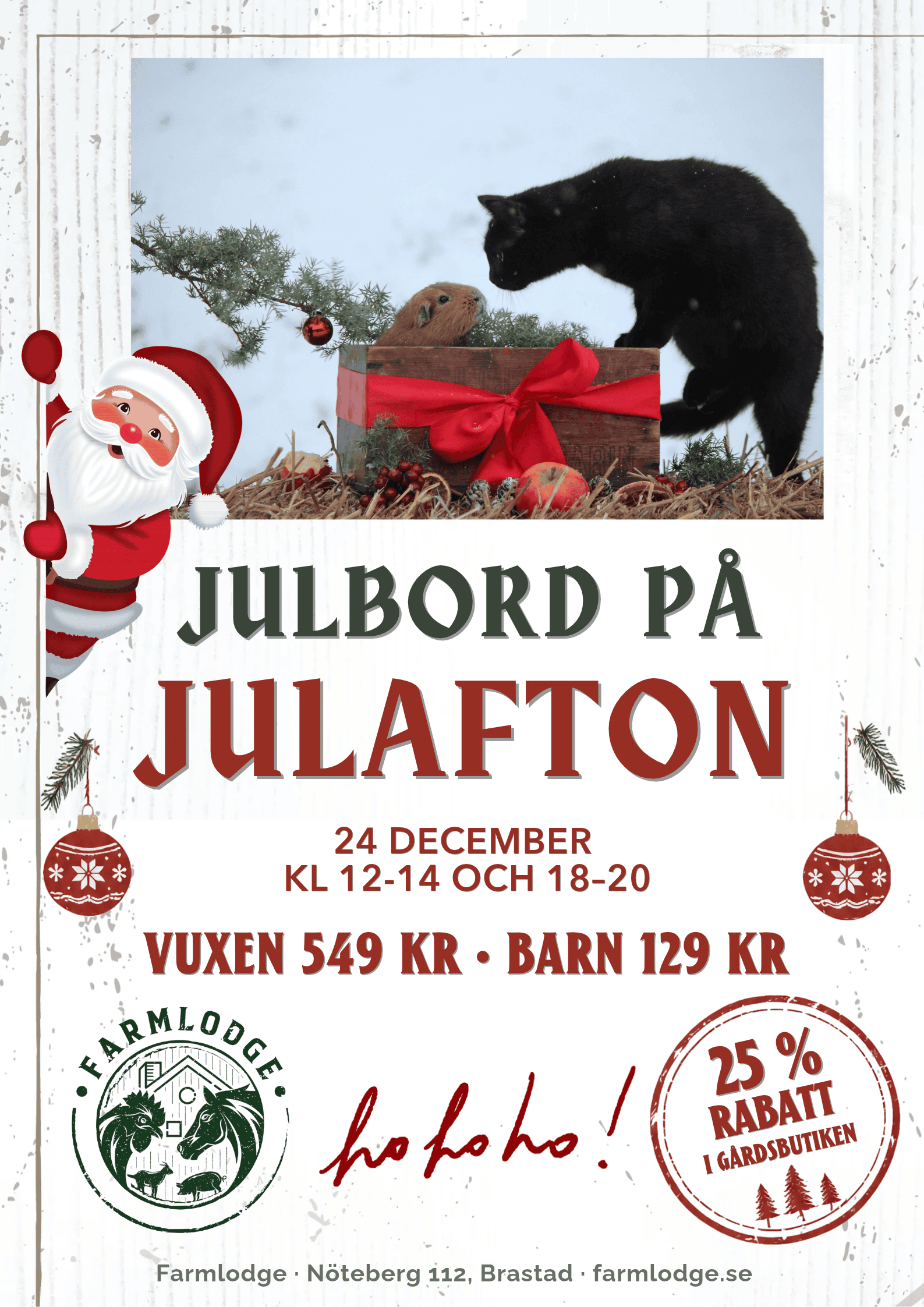 Njut av ett julbord lagat från grunden och kryddat med julmagi.